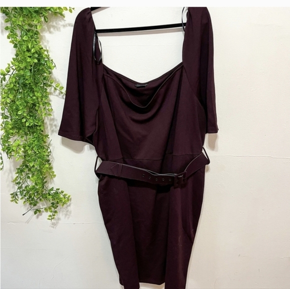 City Chic Warm Brown A-Line Dress Size 24 3X - Picture 3 of 10